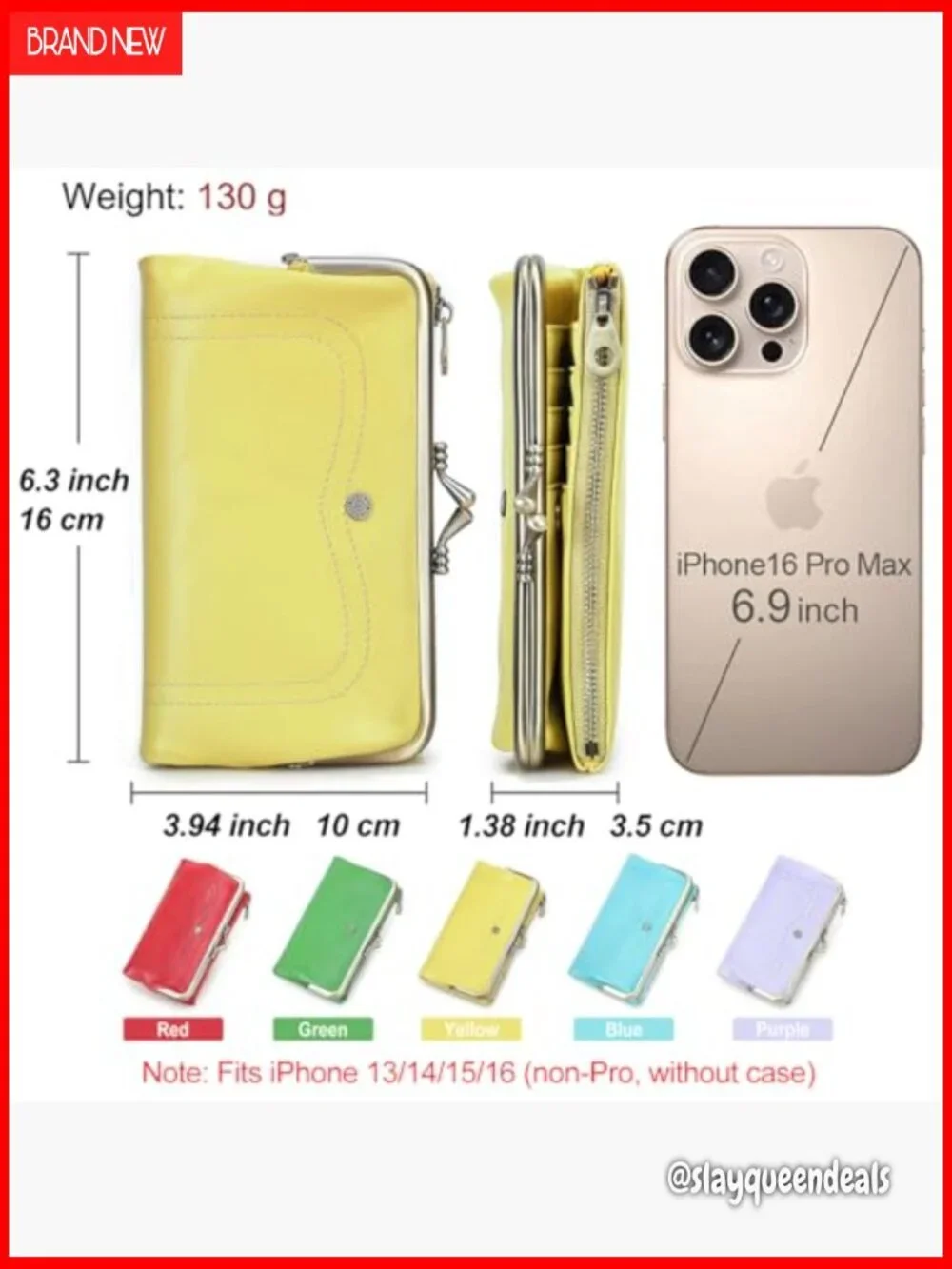 Full Grain Goat Leather Kiss Lock Wallet with RFID Blocking